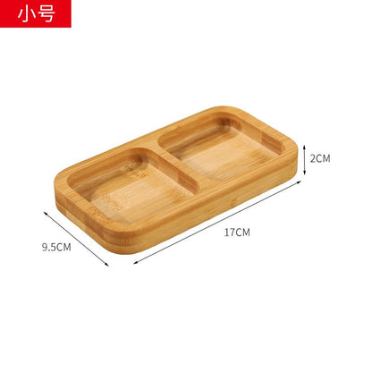 P Bamboo Tray Grid Refreshment Tray Dried Fruit Tray Candy Snack Tray