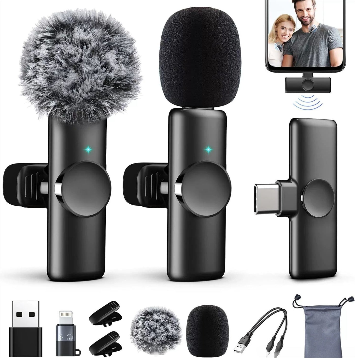 A Wireless microphone Conference host Webcast video shooting Radio Bluetooth noise reduction microphone