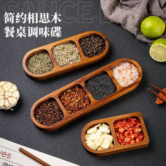 A Acacia wood flavor plate,  household solid wood snack plate