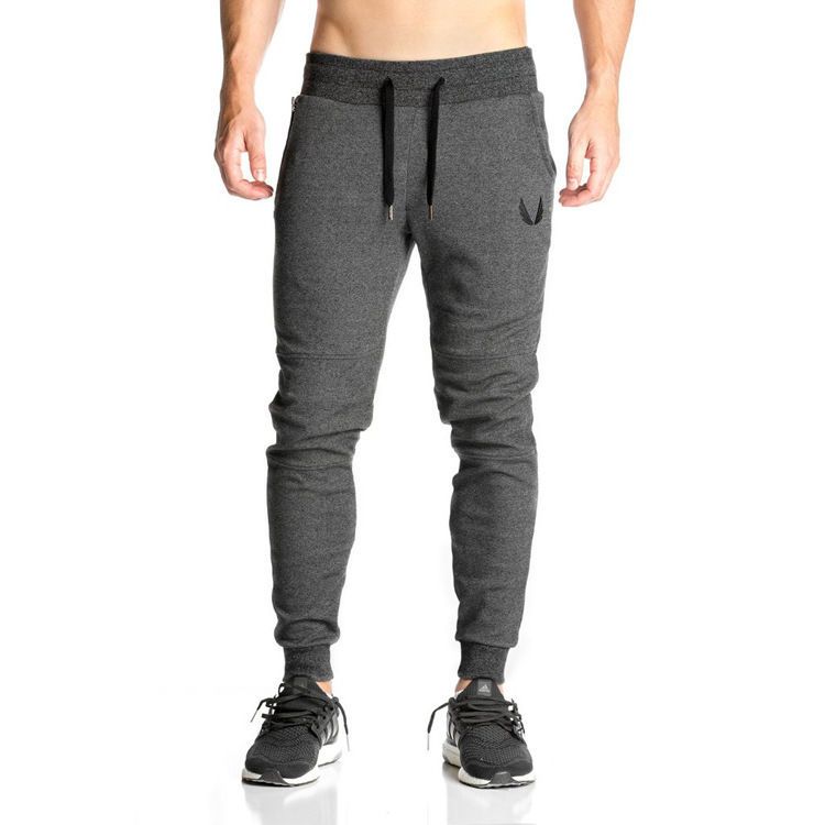 P Sports Men's Spring and Autumn Slim-fit Pants Running Training Tie Foot Embroidery Casual Elastic Slim-fit Cotton Pants