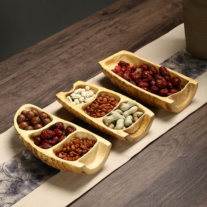 P Bamboo Products Bamboo Root Dried Fruit Plate
