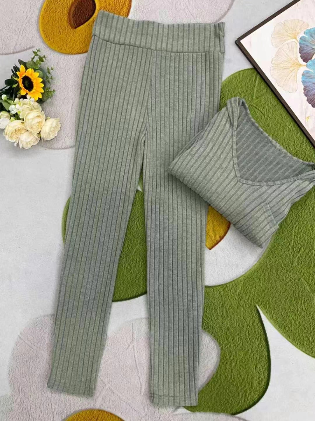 SY-118 Two-piece set pit stripe knitted set - Mixbatch