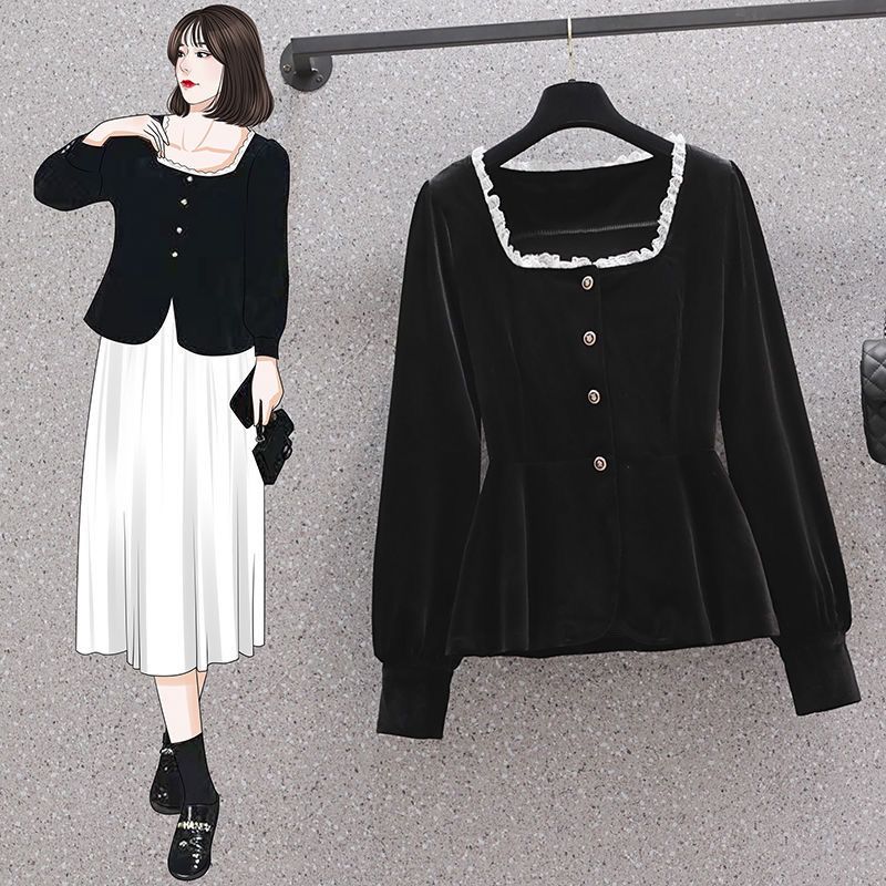 P Velvet Long Sleeve Top