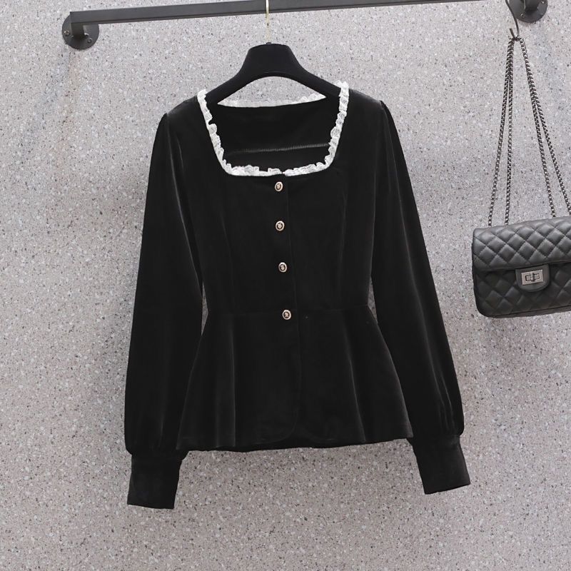 P Velvet Long Sleeve Top
