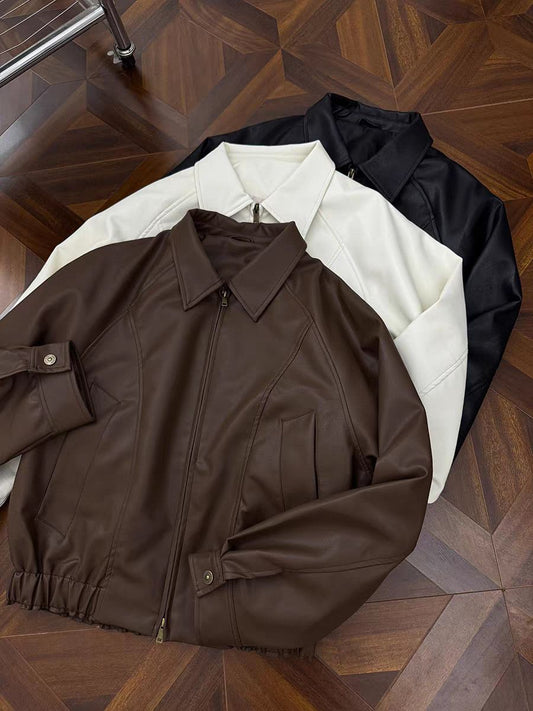 P autumn new American retro street style double zipper