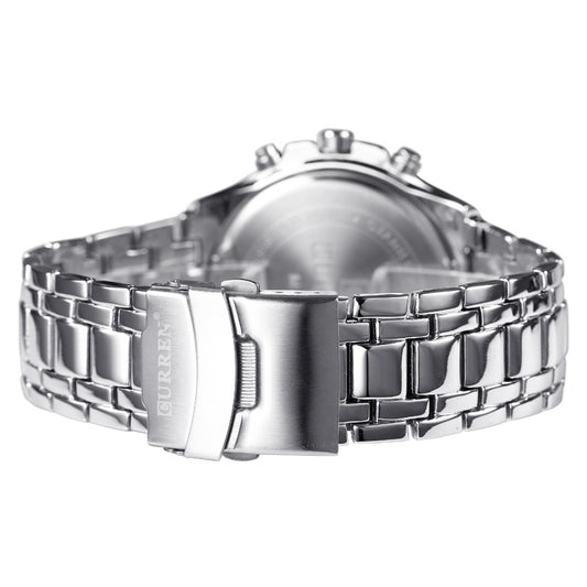 A  8023 Men's Watch European and American Popular Men's Watch Business Steel Strap Large Dial Waterproof Quartz Watch - Mixbatch