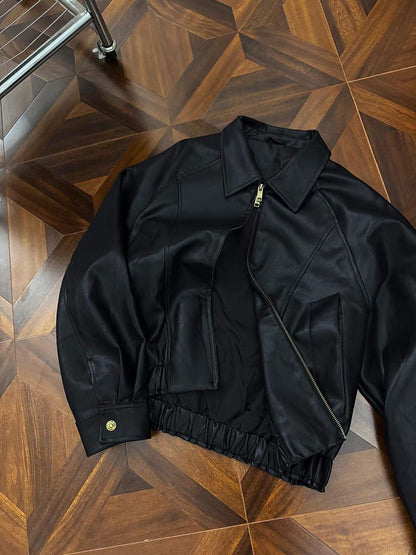 P autumn new American retro street style double zipper