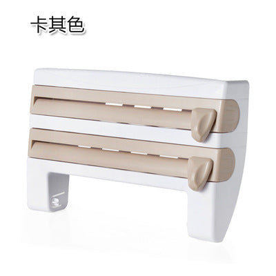 A with cutter, plastic wrap storage rack, refrigerator hanging barbecue plastic wrap rack, kitchen rack with cutting