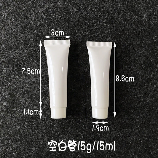 A [Spot] White 15g cosmetic hose 15ml trial sub-bottle pointed hose eye cream PE plastic bottle - Mixbatch