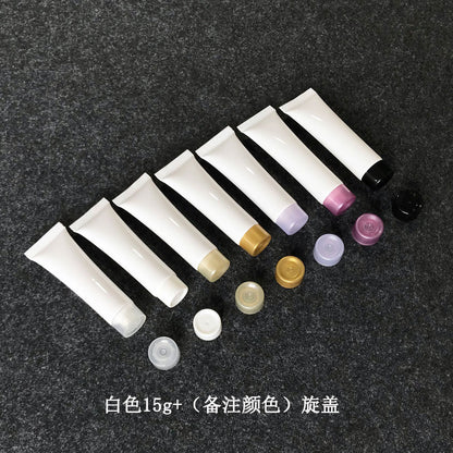 A [Spot] White 15g cosmetic hose 15ml trial sub-bottle pointed hose eye cream PE plastic bottle - Mixbatch