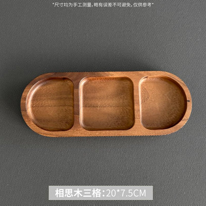 P Japanese-style solid wood tableware grid plate