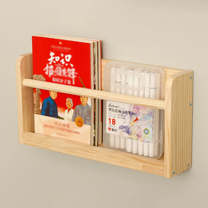 رف جداري من الخشب الصلب، رف كتب مصورة، رف كتب للأطفال 