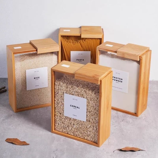 P Wooden Cereal Box Grain Storage Box