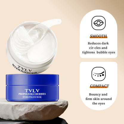 A TVLV rice puree eye mask sticker, moisturizing and brightening around the eyes, propolis blueberry water translucent and moisturizing eye mask