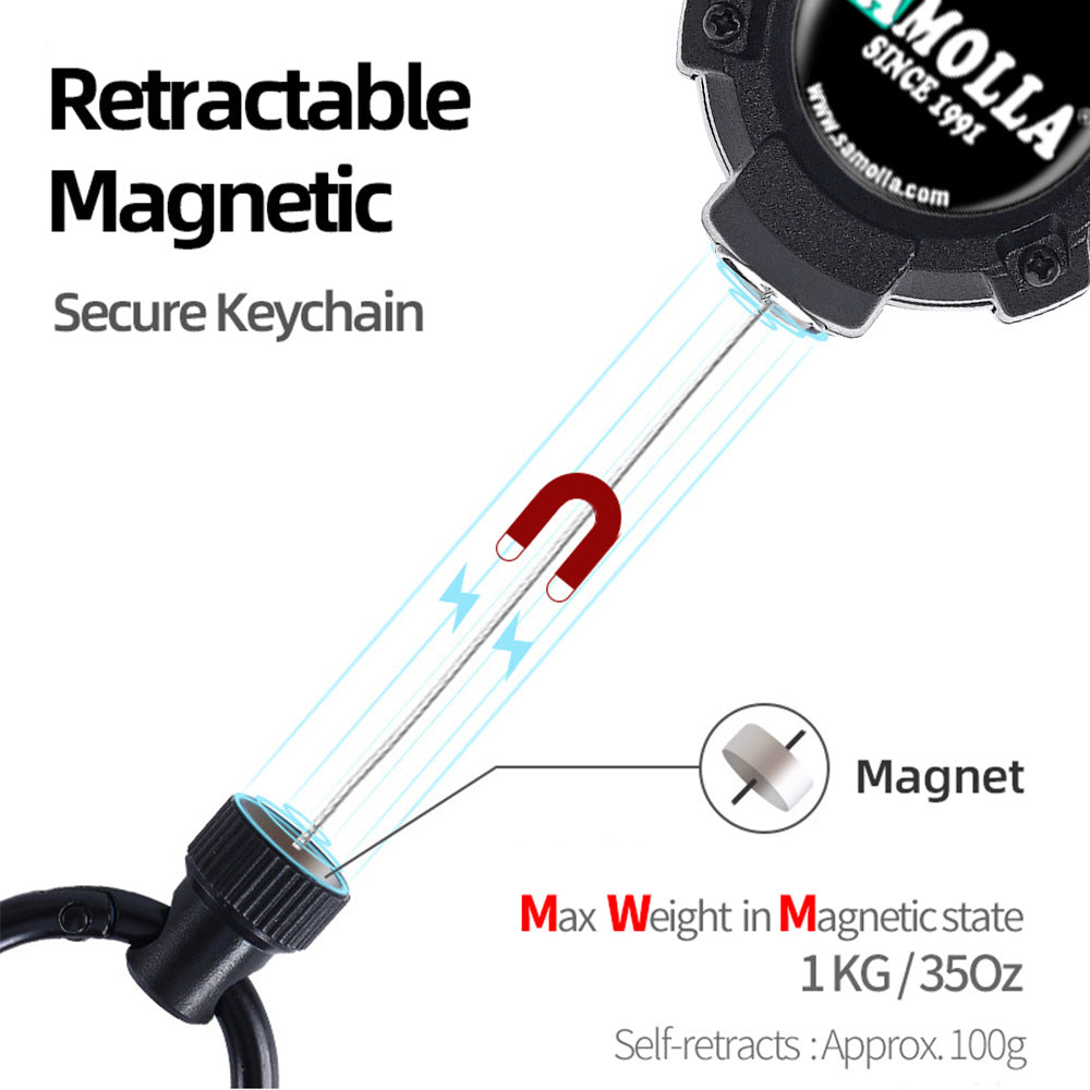 A Durable Zinc Alloy Magnetic Key Holder – Anti-lost Retractable Design