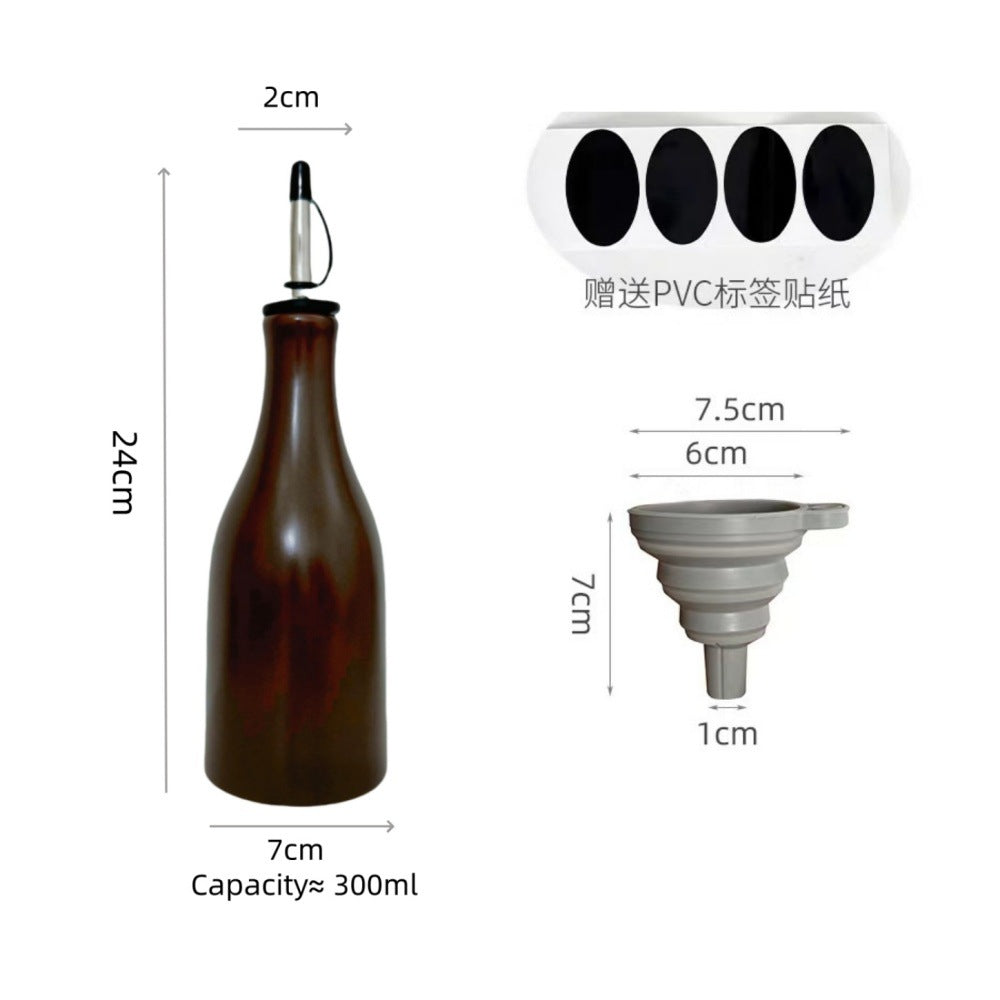 A ceramic oil bottle seasoning bottle