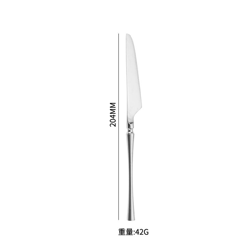 A stainless steel tableware
