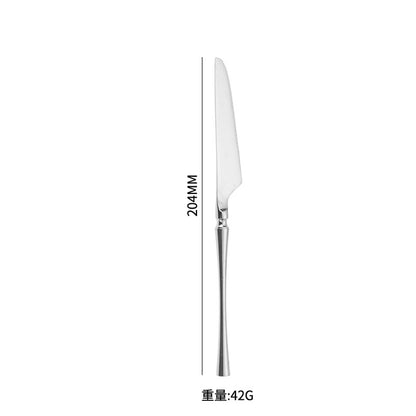 A stainless steel tableware
