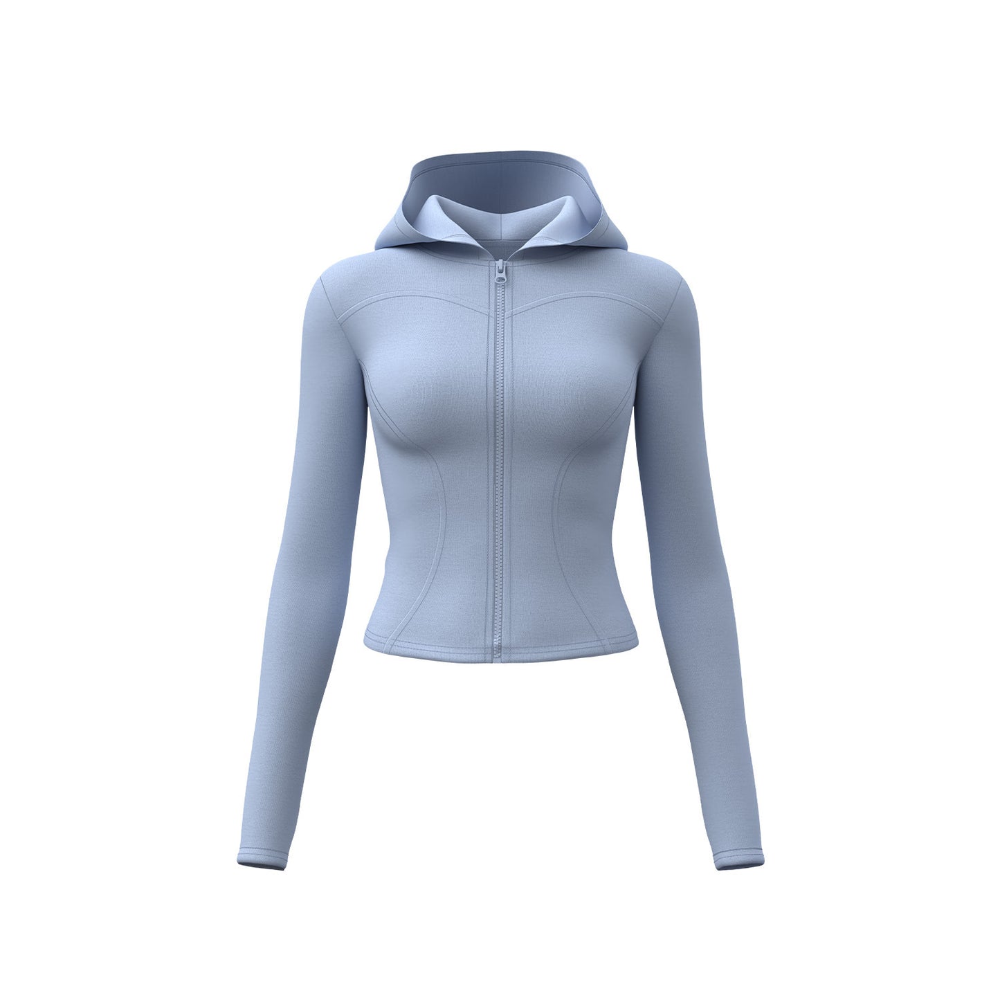 A new tight hooded yoga clothes high elastic nude slim cardigan with sleeves yoga jacket