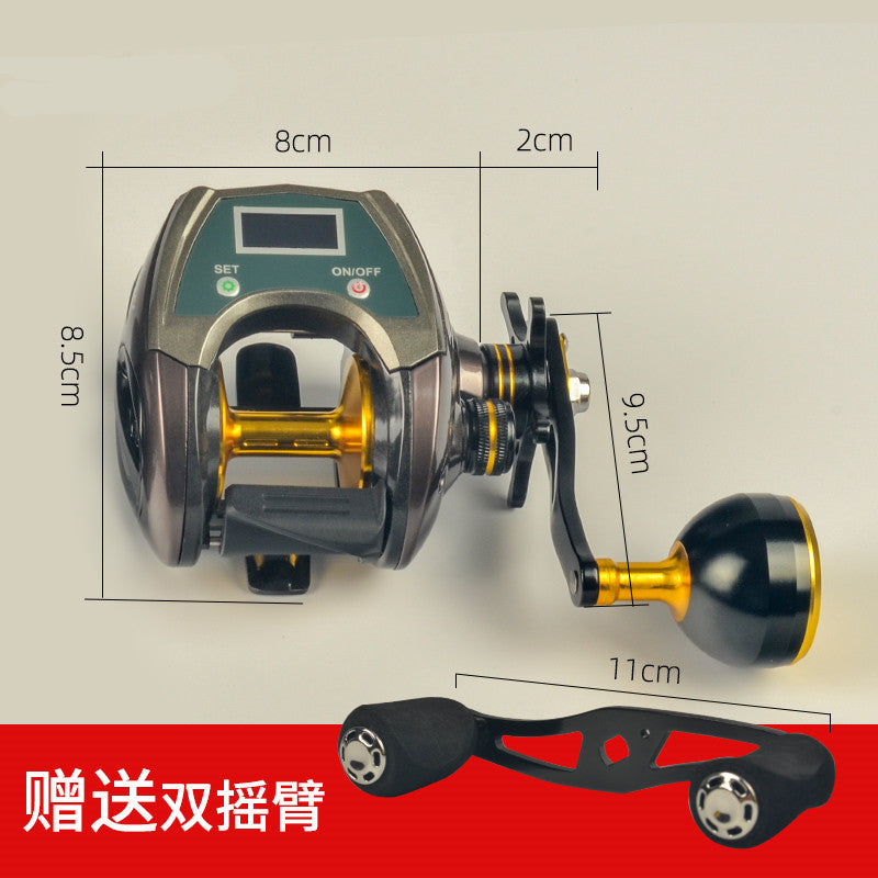 A sea fishing water drop wheel long-distance projection digital display wheel charging Luya fishing wheel