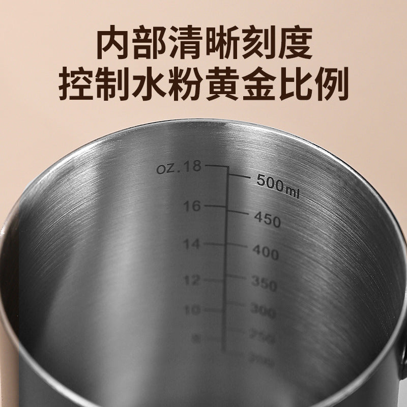 304 stainless steel hand-brewed coffee pot with lid, hanging ears, long mouth, thin mouth pot with thermometer, inner scale coffee utensils