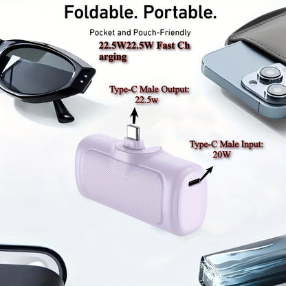 A capsule power bank 5000 mAh with its own cable portable mobile power supply