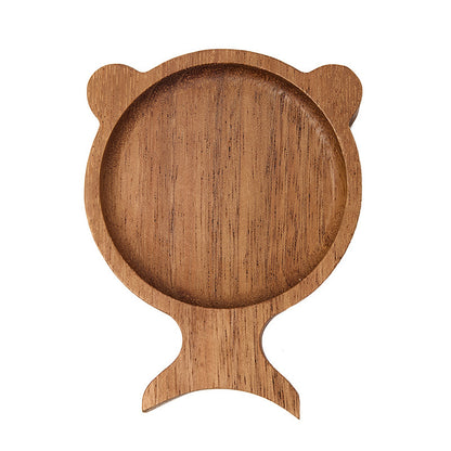 A Acacia wood taste plate three grids fish tail taste plate