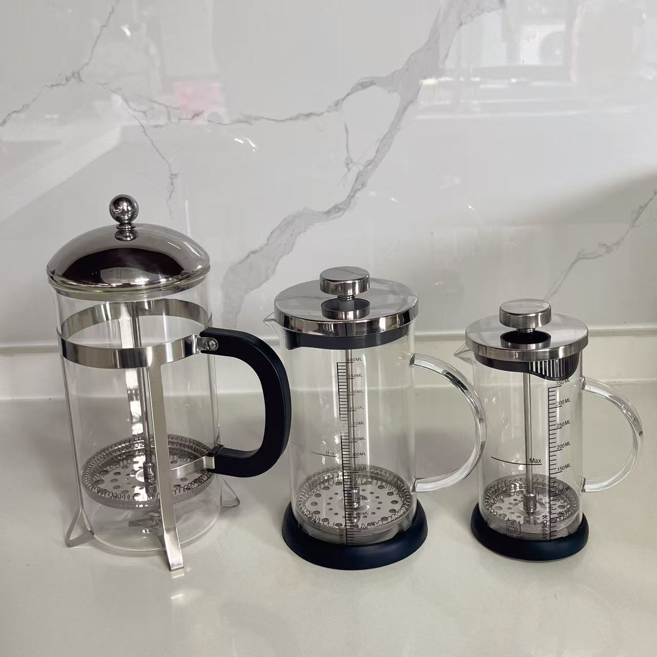 A Multifunctional French Press Pot Heat-resistant French Filter Press Pot Hand Brew Coffee Pot Household Stainless Steel Filter Tea Pot