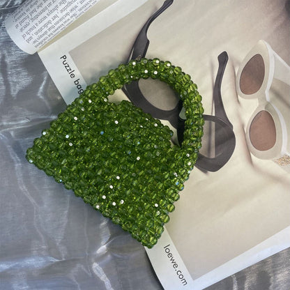 A niche design bag women's summer high-value girlfriends with the same multi-color cut beaded bag handmade DIY handbag