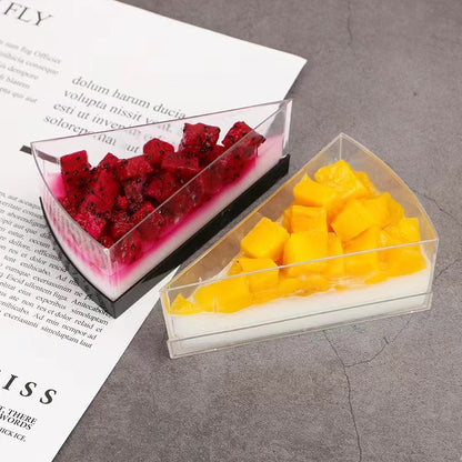 A triangular mold mousse cup disposable hard plastic curved 8 inch cake lasagna gift box lasagna special