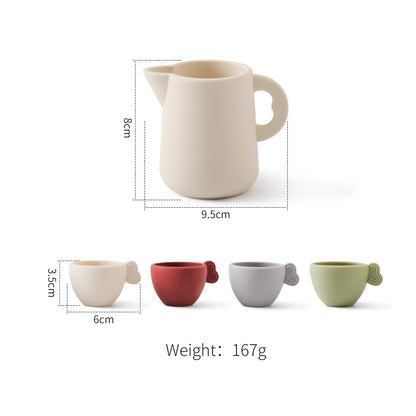 A children's play house toy silicone afternoon tea set baby role play can bite boiled silicone toy