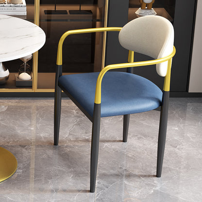 A dining chair stool with armrest back chair