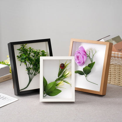 A MDF three-dimensional photo frame DIY table hollow 4cm immortal flower specimen frame wall hanging frame square building block Lego picture frame