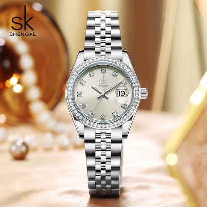A SK watch women's waterproof zircon temperament quartz watch niche light luxury women's student watch