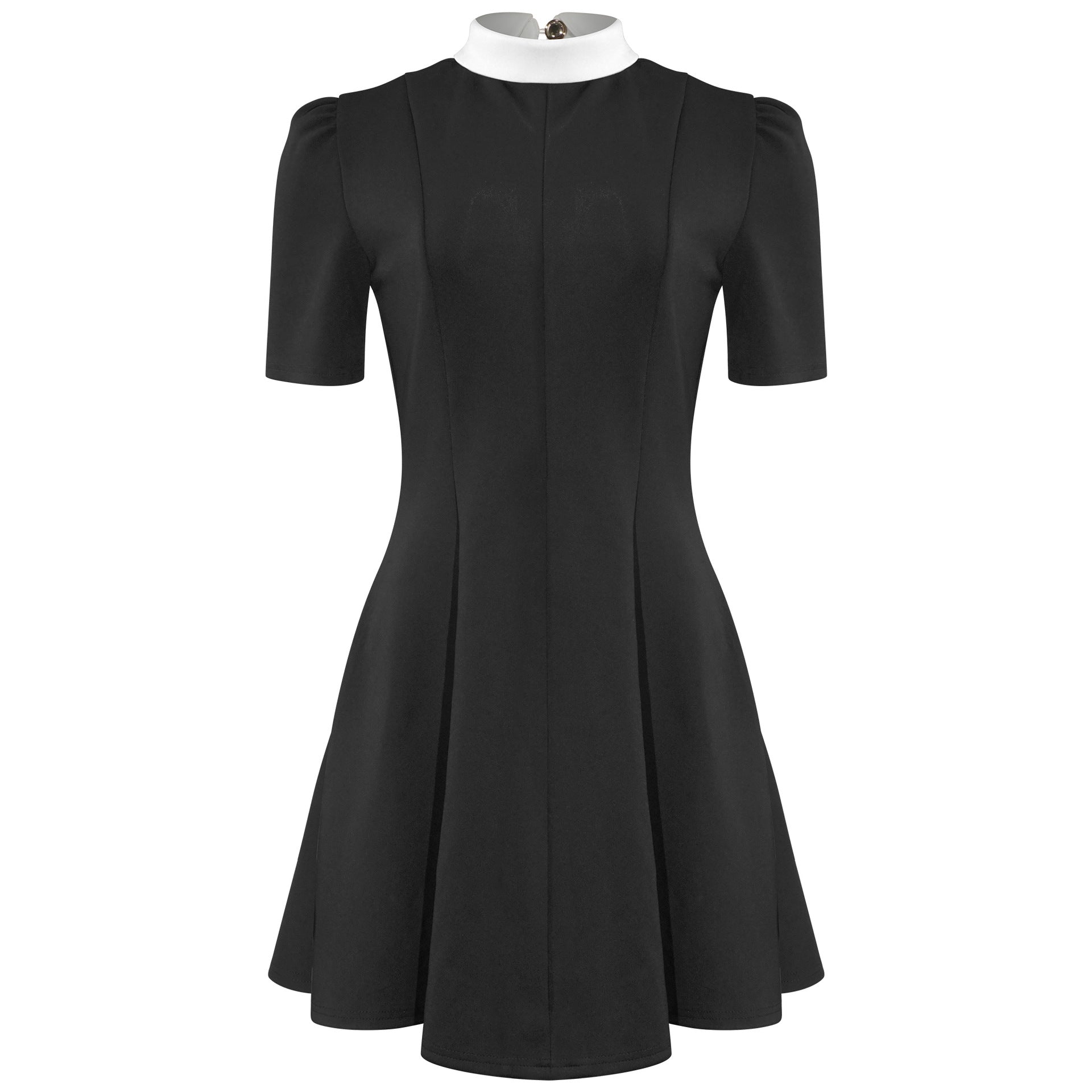 D115DS European and American cross-border 2025 Korean contrasting colors lady temperament design sense Polo collar dress slim and thin - Mixbatch