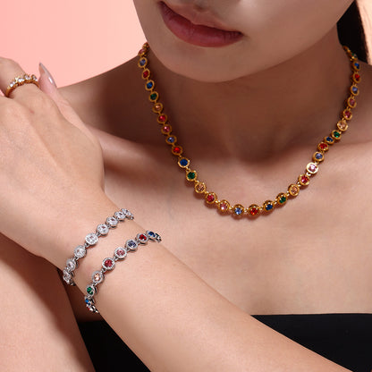 A necklace bracelet jewelry