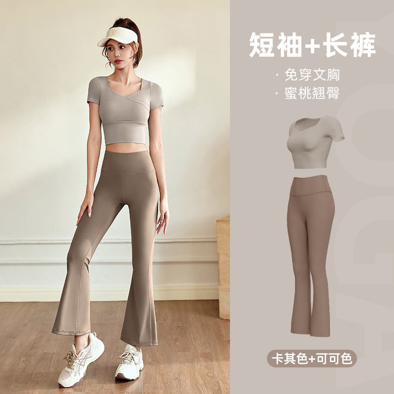 A Yoga suit Naked high elastic yoga suit Slim fit sports thin outdoor fitness suit women