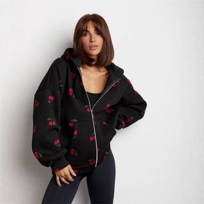 A printed sweater jacket