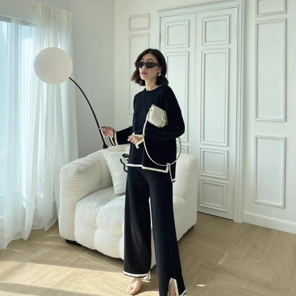 A Women's Long Sleeve Knitted Suit