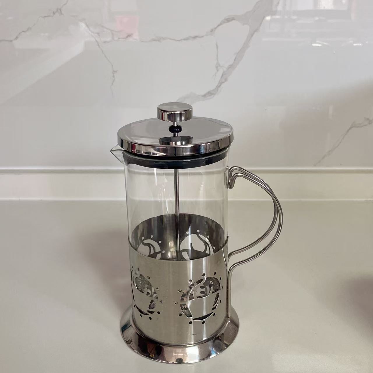 A Multifunctional French Press Pot Heat-resistant French Filter Press Pot Hand Brew Coffee Pot Household Stainless Steel Filter Tea Pot