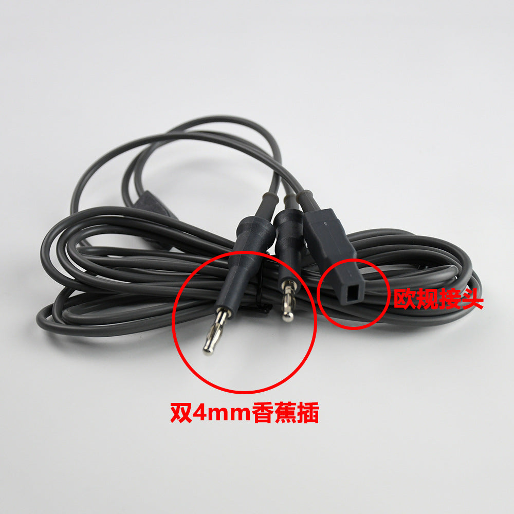 A Reusable bipolar coagulation clamp cable 4mm banana plug connection snake ESU-006C