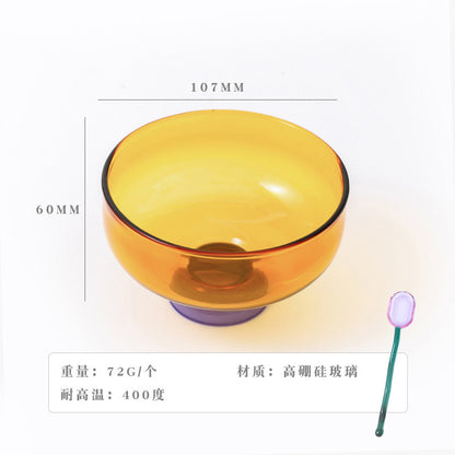 A glass bowl fruit salad bowl set
