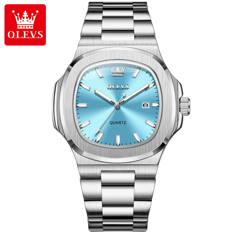 Custom watch design A Square Nautilus Steel Belt Luminous Quartz Watch