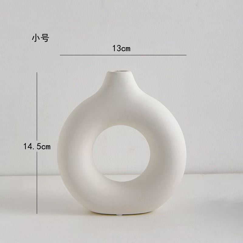 A Nordic style creative plastic vase home living room decoration dining table imitation ceramic ornament flower arrangement vase flower pot flower device