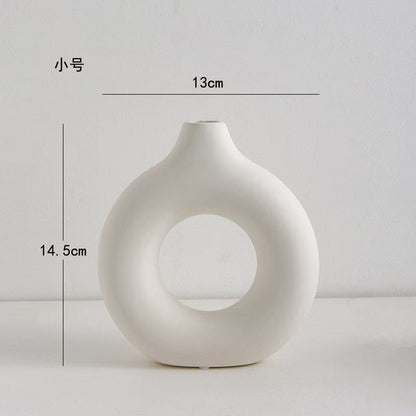 A Nordic style creative plastic vase home living room decoration dining table imitation ceramic ornament flower arrangement vase flower pot flower device
