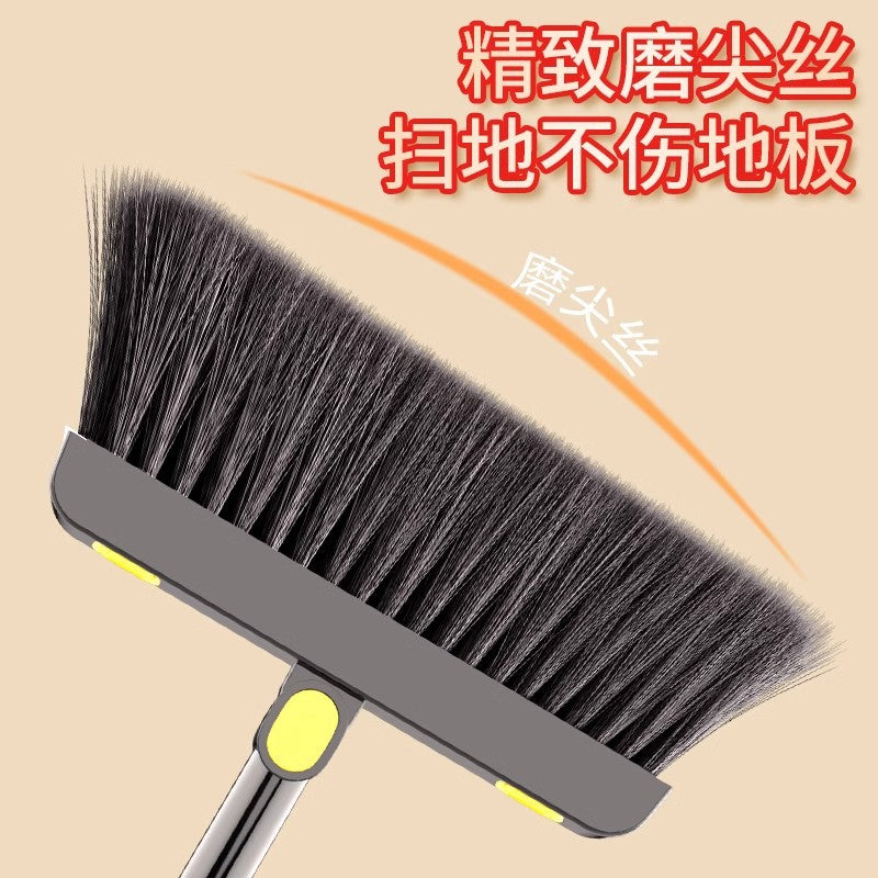 A mop broom three-piece set of one mop wiper water net combination broom home folding wall hanging broom dustpan