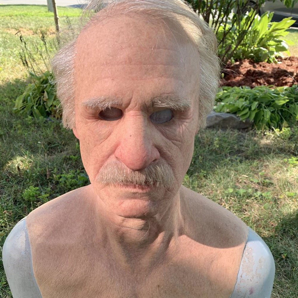 A Breaking Bad old white mask bald old man latex hood Halloween Cosplay funny props