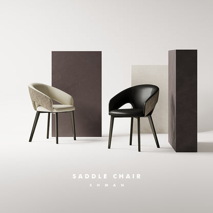 A metal leather chair seat