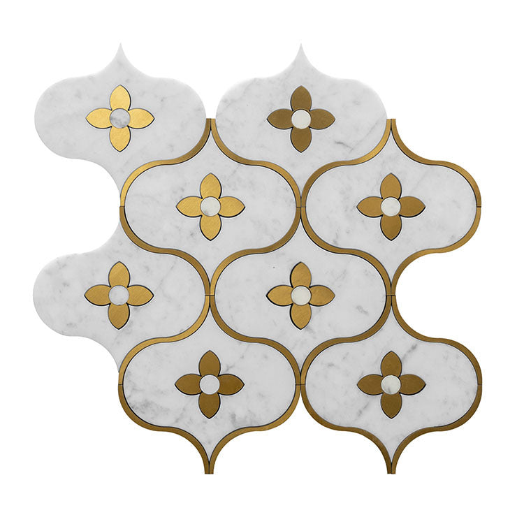 A natural marble shower room wall tiles