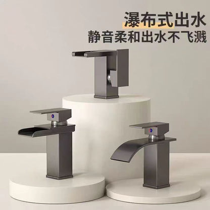 A: All copper LED light waterfall luminous faucet